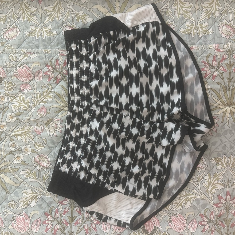 Nike Black and White Athletic Shorts with Abstract Print
